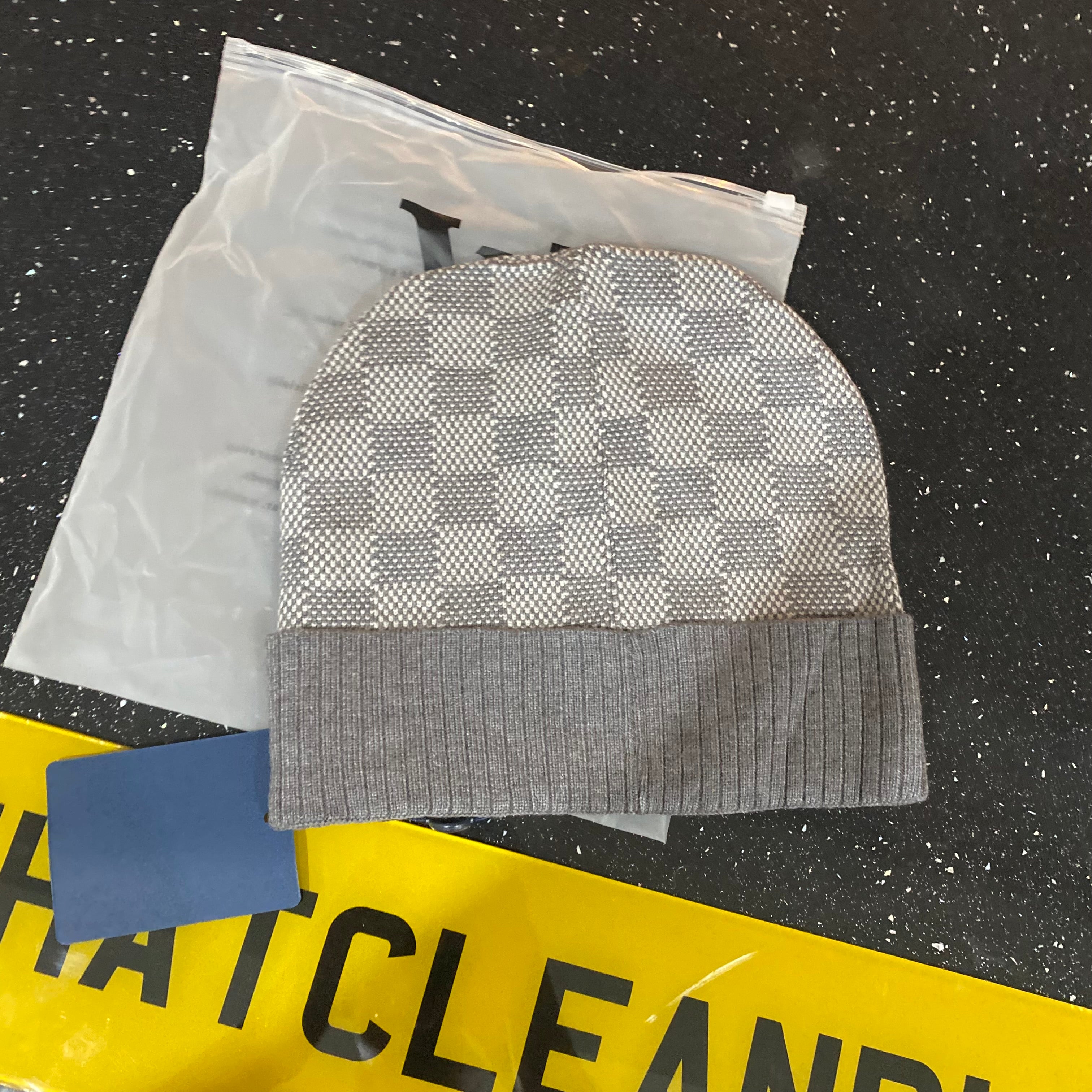 New Season Grey Chequered Beanie