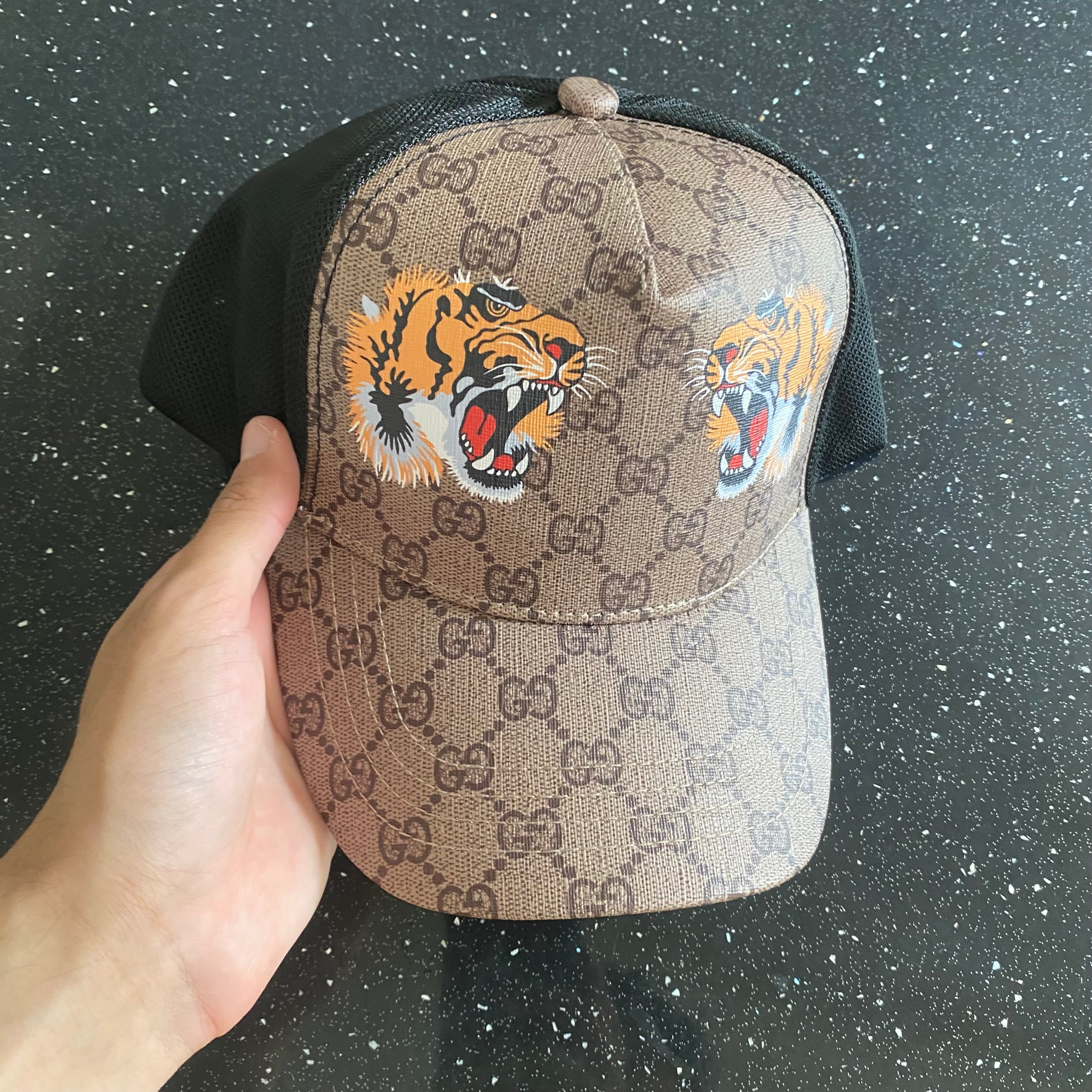 Beige Tiger Cap