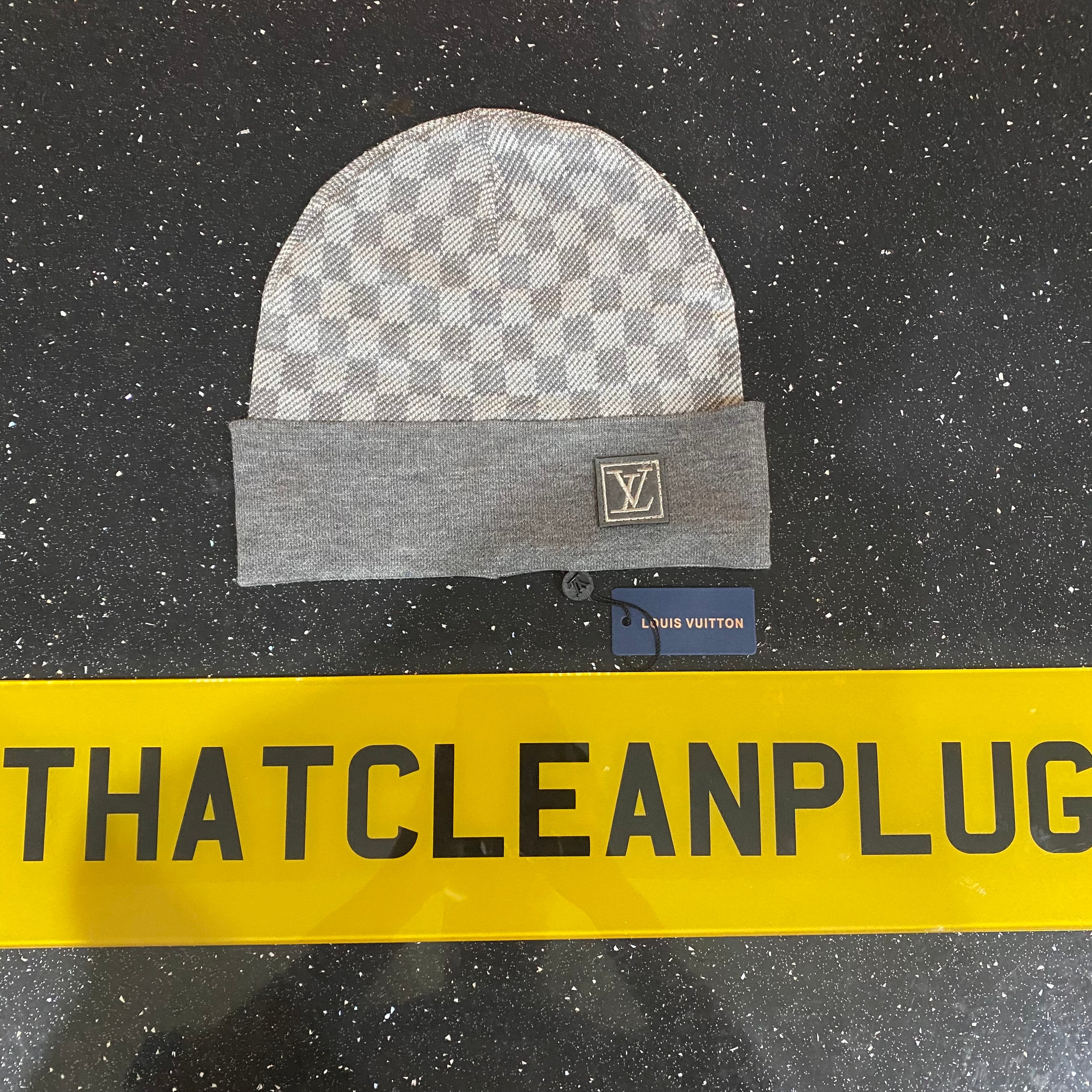 Grey Chequered Beanie