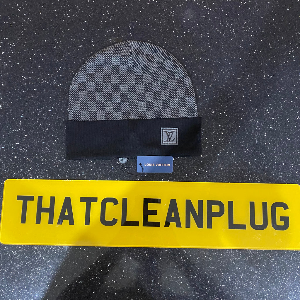 Black Chequered Beanie
