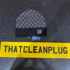 Black Chequered Beanie