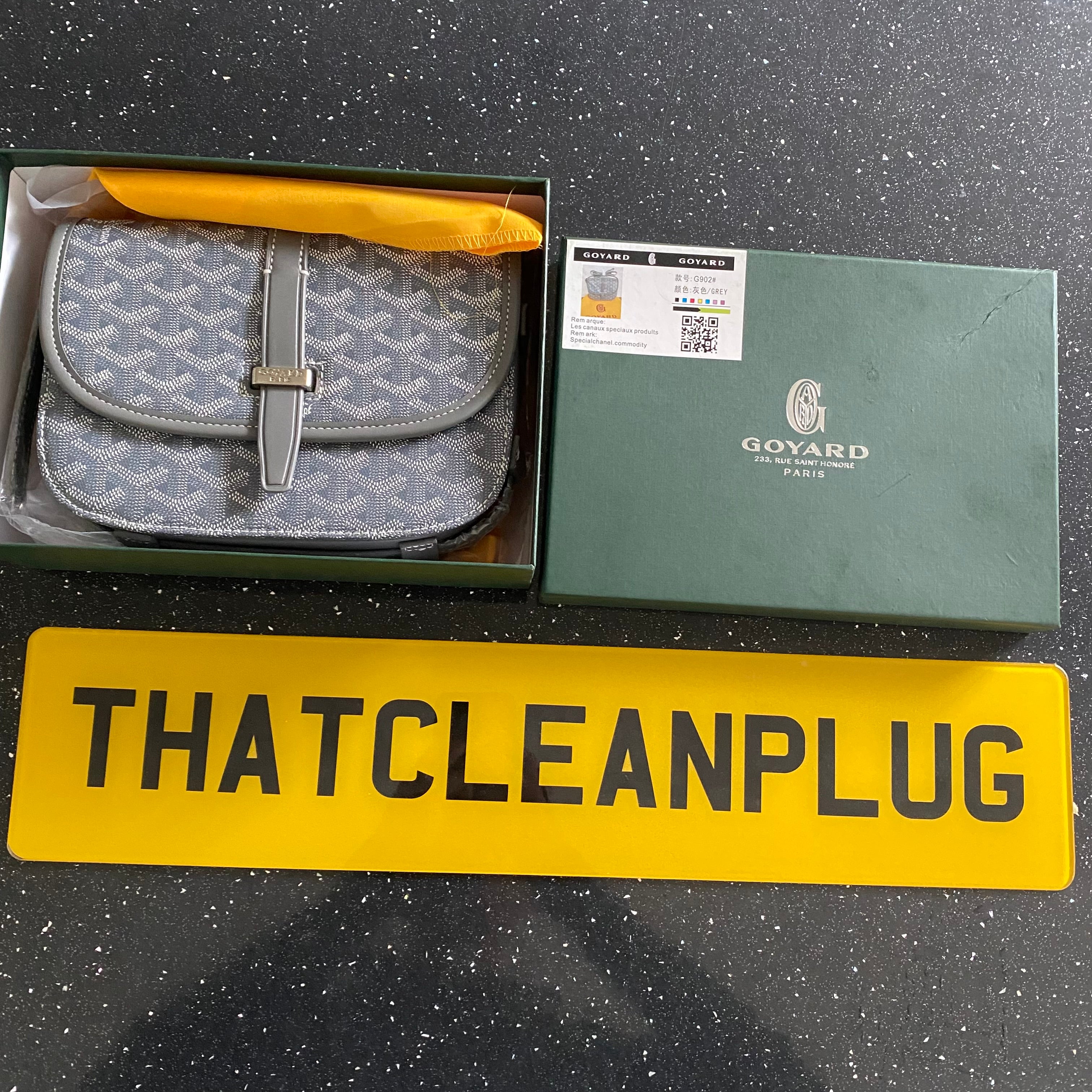 Grey G Bag with box