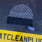 Black Chequered Beanie