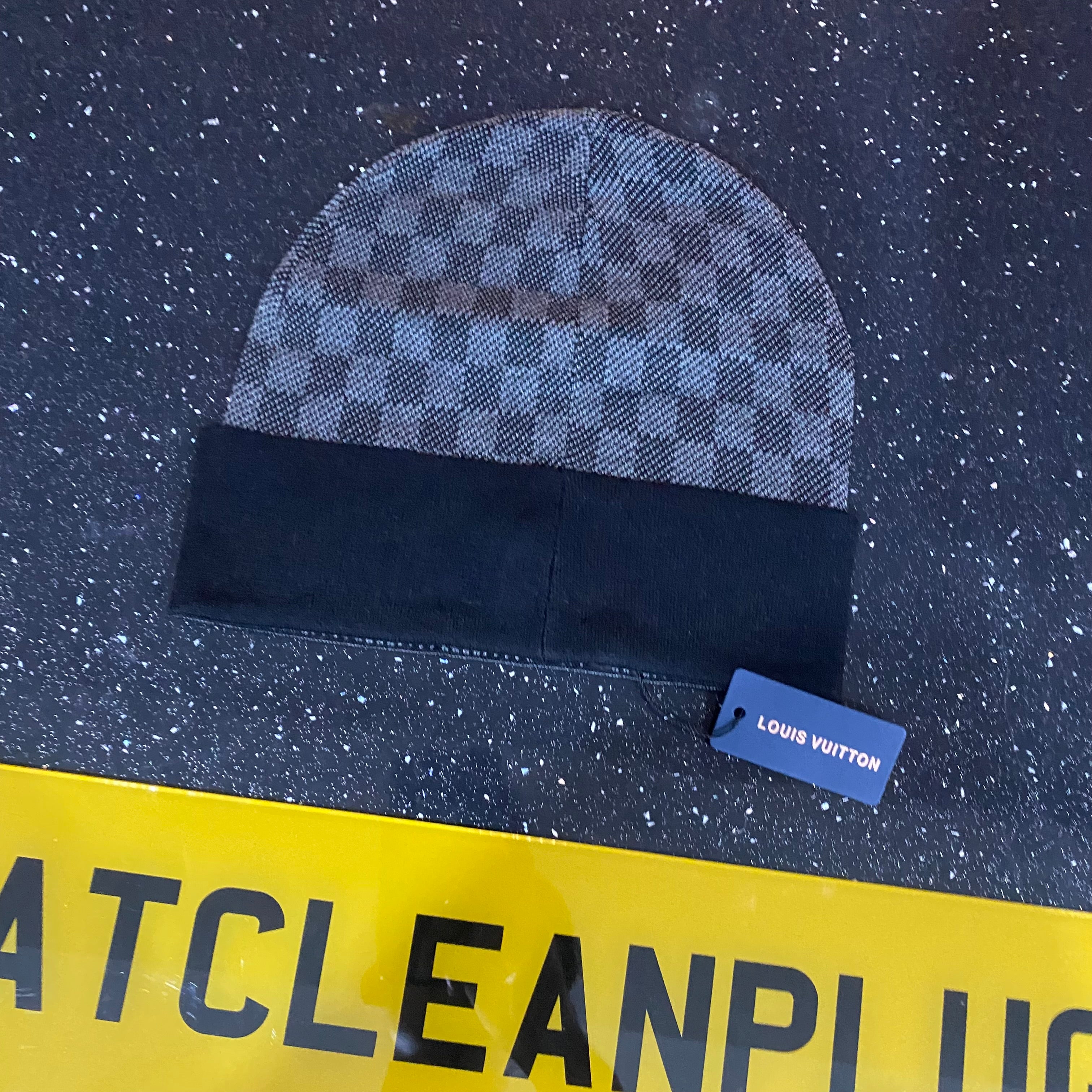 Black Chequered Beanie