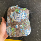 Beige Cap Blue Flower