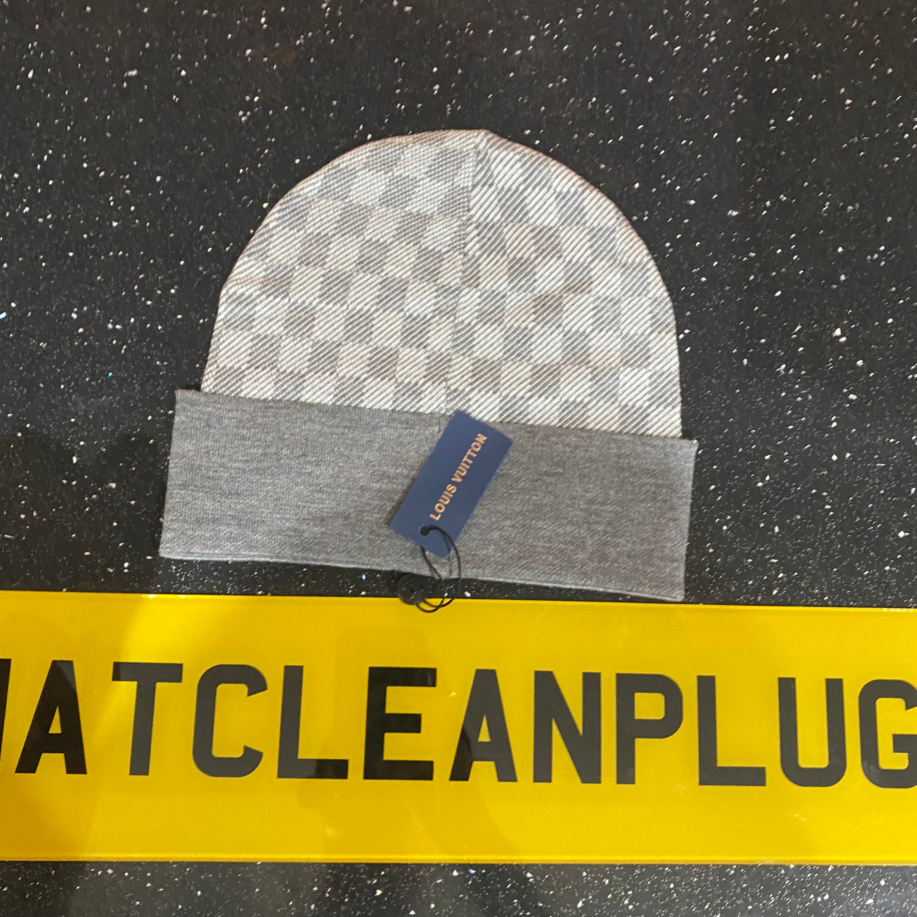 Grey Chequered Beanie