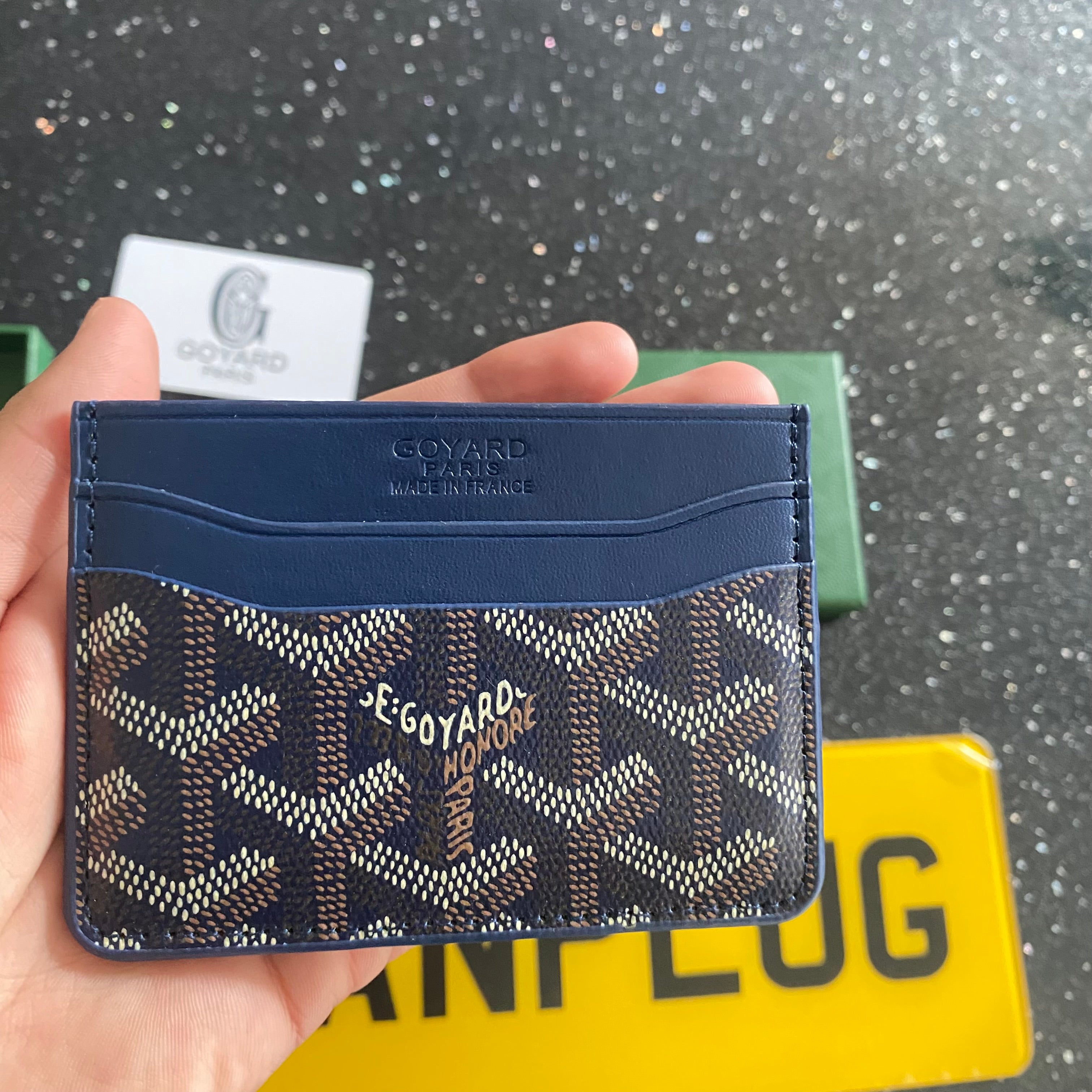 Royal Blue G Card Holder - with box
